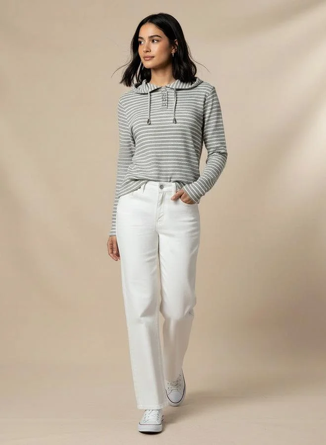 Splash FAV Women Regular Fit Striped Hoodie